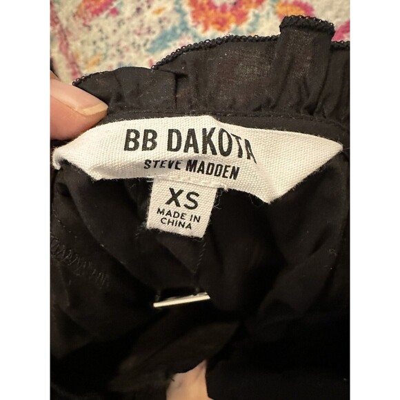 NEW BB DAKOTA STEVE MADDEN THESE DAYS 3 TIERED COTTON POPLIN DRESS BLACk - Picture 5 of 6